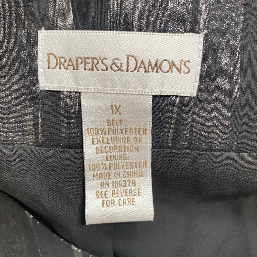 Drapers & Damons Black & Silver Blouse Size 1X - Picture 5 of 5